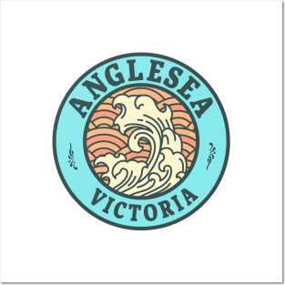 Anglesea Australia Surf Badge Posters and Art